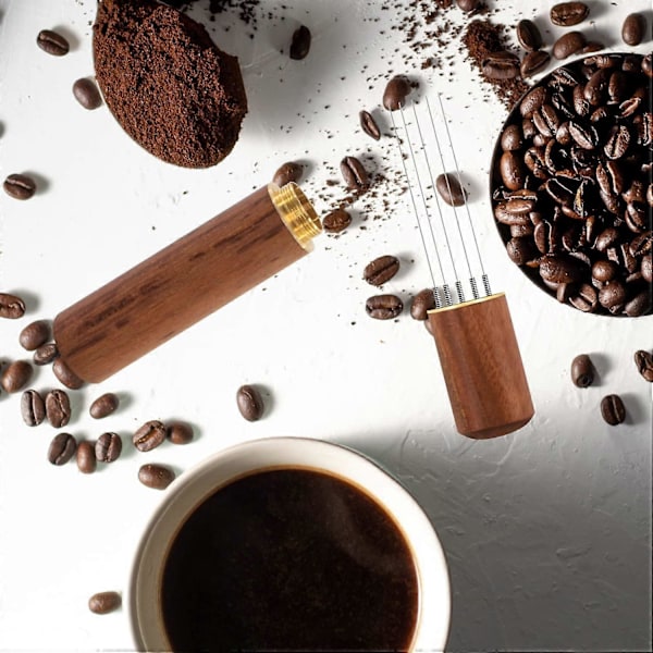 Espresso Kaffeomrörare, Espresso Distributionsverktyg, Professionellt Handnålstyp Distributionsverktyg, Distributionsverktygsnålar (Ljus Färg)