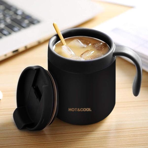 500ML Isolerad Kaffekopp, Rostfritt Stål Läcksäker Isolerad