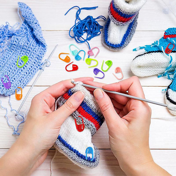 Maskmarkörer för virkning 130 st Låsbara virknålsmarkörer Stickmarkörer i plast Virknålsmarkörer Virkningsringar Färgglad stickning