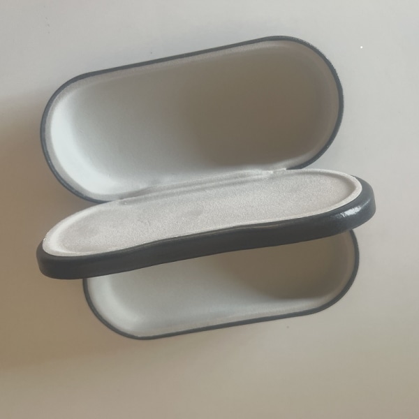 Svart Dubbel Glasögonfodral PU Läder Glasögonbox Glasögonorganisatör