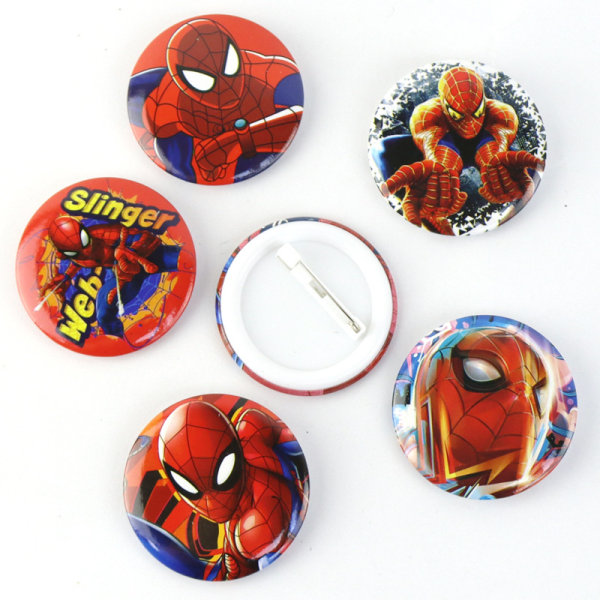 #12-pack med runda märken för Spider-Man-emblem#