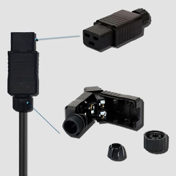 IEC PDU UPS 16A 250VAC 320 C 19 plugg, IEC C19 DIY plugg, conector IEC conector IEC 320 C19 C19 Plugue femea Conect