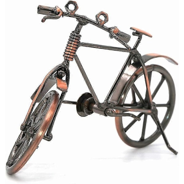 Metal Skulptur Retro Klassisk Håndlavet Jern Motorcykel Cykel Unik Metal Kunst Dekoration Ornamenter Til Cykel Motorcykel Elskere (19*6.5*12(cykel))