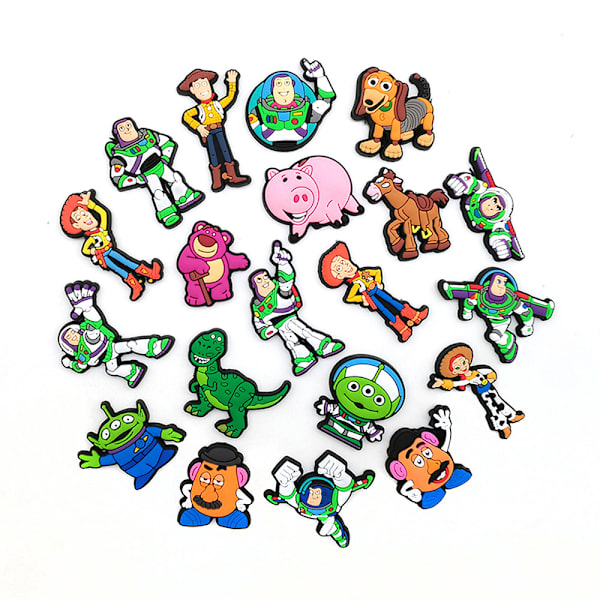 #20kpl Piirretty DIY Söpö Buzz Lightyear Crocs PVC Kenkätarvikkeet#