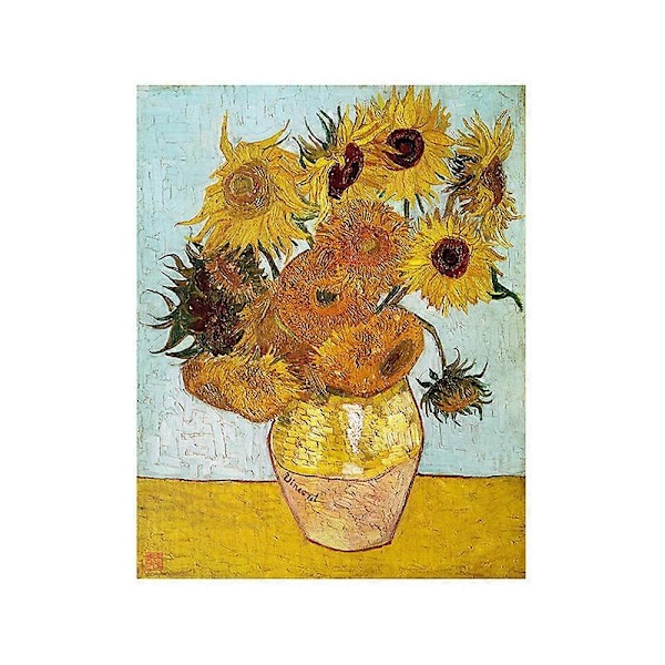 Van Gogh solros canvas tavla, vardagsrum sovrum entré hängande tavla, inre ram dekorativ tavla, 30*40CM