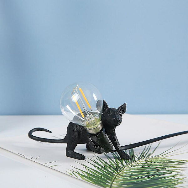 Kreativ sängbordslampa i form av en mus, dekorativ bordslampa i harts