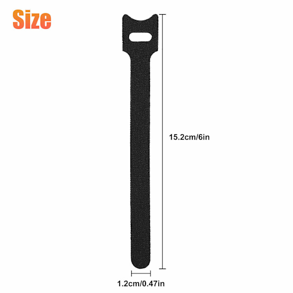 100 stk Genanvendelige Kabelbinder, Kabelstropper, Sort Scratch Kabel T