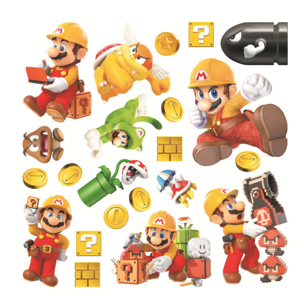 #Super Mario väggdekal, tapet, PVC rumsdekoration, 32x32cm#