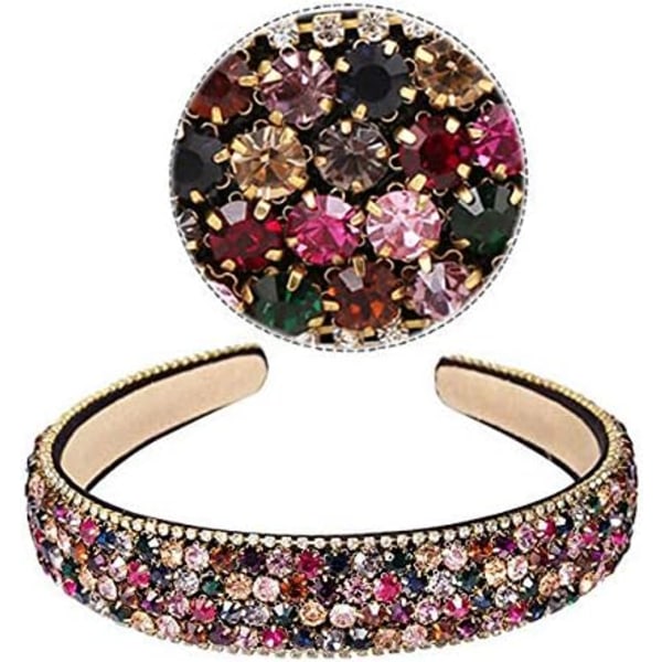 2 st Multifärgade Rhinestone Hårband Kristaller Flick Hårband, Hår