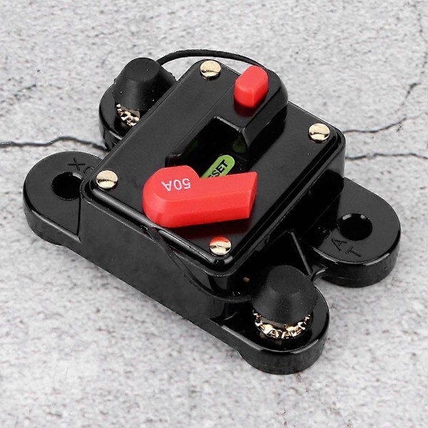 Bil Audio Automatisk Manuel Reset Sikringsholder Strømafbryder 12V 50A
