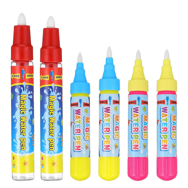 HEALLILY 6 st Vatten Doodle Pennor Aqua Ritning Doodle Pennor Ersättningsvattenpennor för Doodle Matta