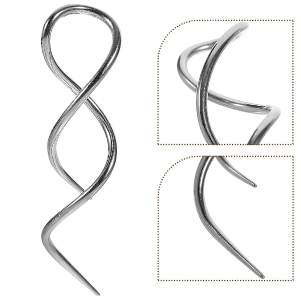 2 st Spiral Örhängen Trädda Genom Öronen Handgjorda Tvinnade Linjära Böjda Hängande Örhängen