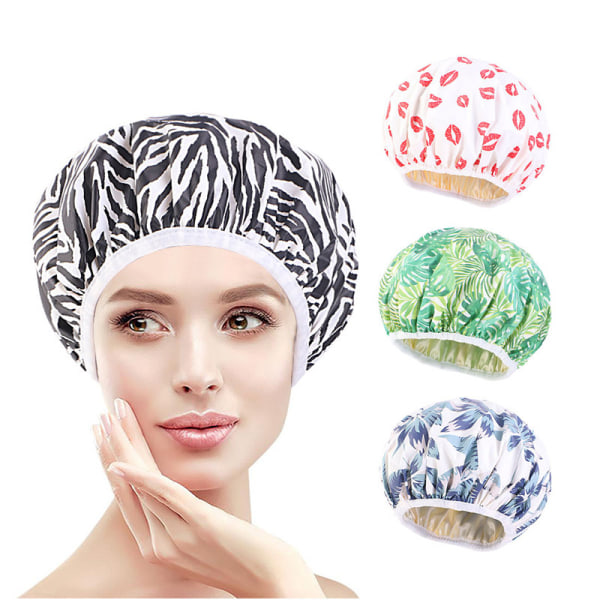 Zebra Paws - Shower Cap for Women and Girls, Reusable, Oversized