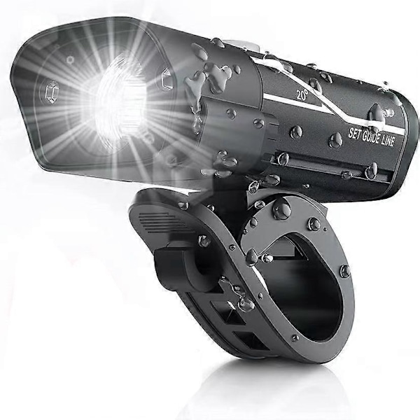 Lumen USB Uppladdningsbart Cykelljus Set, 3 LED Cykelstrålkastare Super Starkt Framljus IPX5 Vattentätt