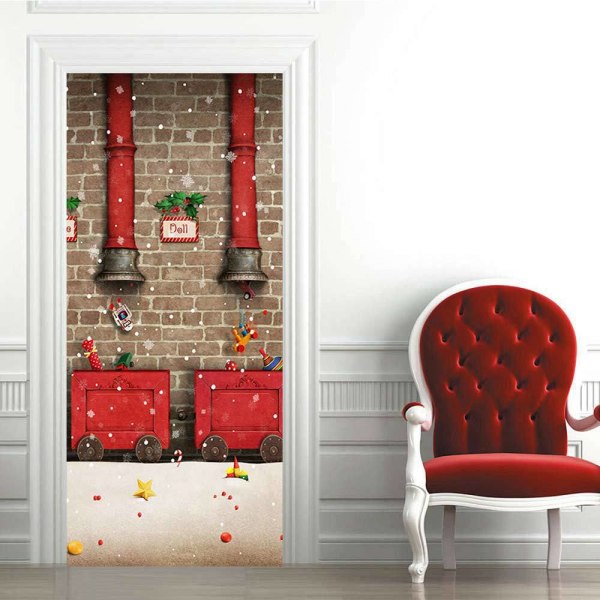 #3D Christmas Bell Door Sticker Wall Sticker#