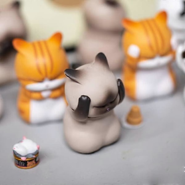 9 st Bedårande Nötta Kattunge Stil Blind Box Kattform Figur Docka Ornament