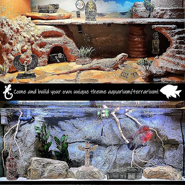 Mumi Akvarium Fisketank Dekorationer Antikke Egypten Pyramide Farao Ornament