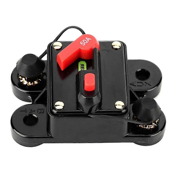 Bil Audio Automatisk Manuel Reset Sikringsholder Strømafbryder 12V 50A
