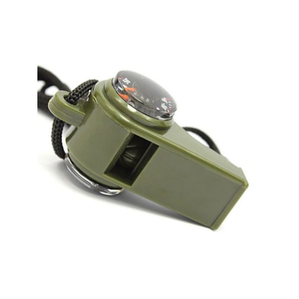#3-i-1 Nödsituationspip med Kompass och Termometer Hög Ljudsignal med Snodd för Vandring Camping Båttur Jakt Fiske#