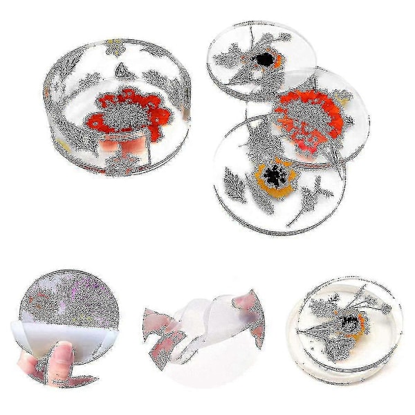 4 stk. Silikoneforme til Brikker til Epoxy Resin med Opbevaringsboks Form g20242589739