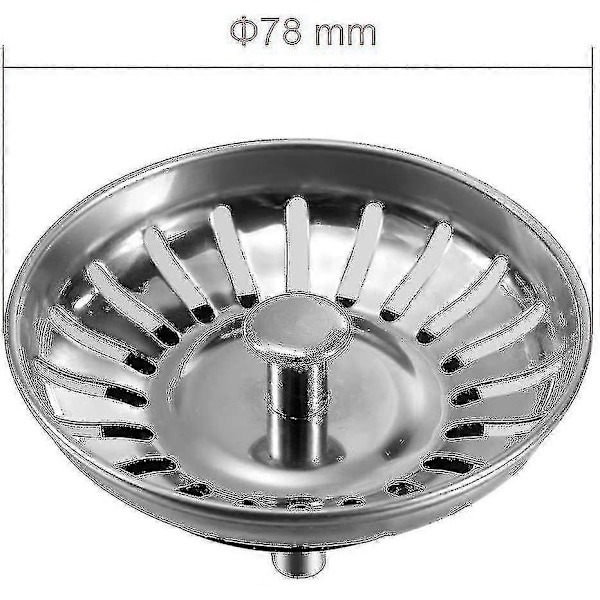 Diskho Silplugg 80 mm, 1 Styck Korgsil Diskho Avloppsplugg Ersättning, Rostfritt Stål
