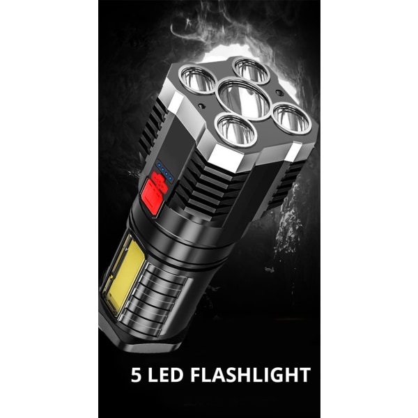 5LED ficklampa Starkt ljus Utomhus bärbar COB sidoljus