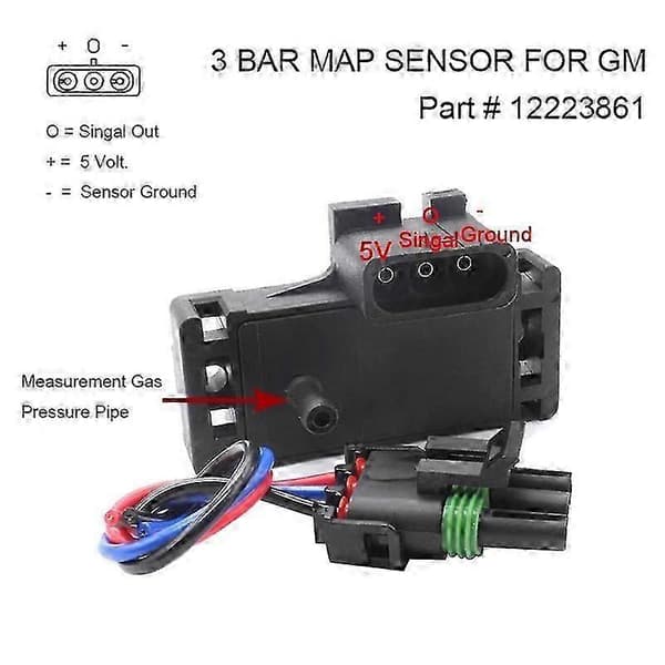3 Bar Ny MAP Manifold Absolut Tryksensor til 12223861 16040749