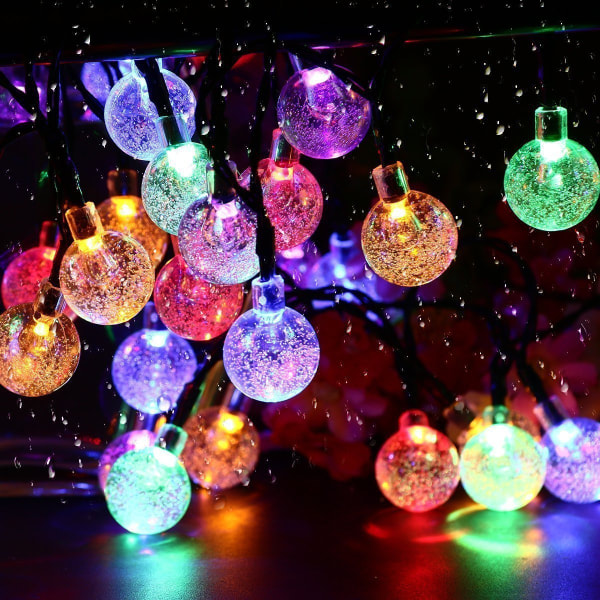 LED Outdoor String Lights Multi-Coloured Crystal Ball Fairy Ligh