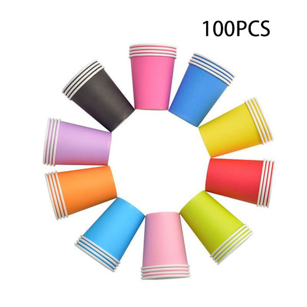 100 Pakk Engangs Papirkopper, Espresso Kopper, Bad Kopper, Cu