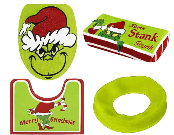 #4-delt jule-Grinch-toalettsete-sett#