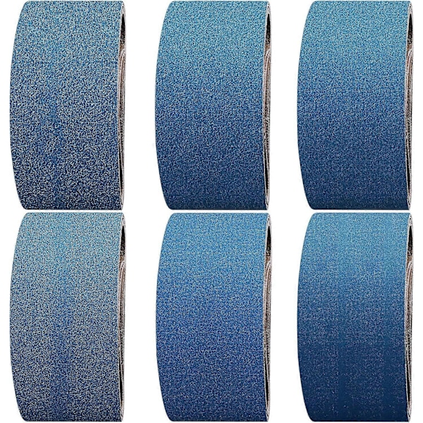 12 stk. slibebånd, slibebåndssæt, 4x40/60/80 korn slibebånd til båndsliber, bruges til grovbearbejdning, malingsfjerning og polering (100 x 610 mm)
