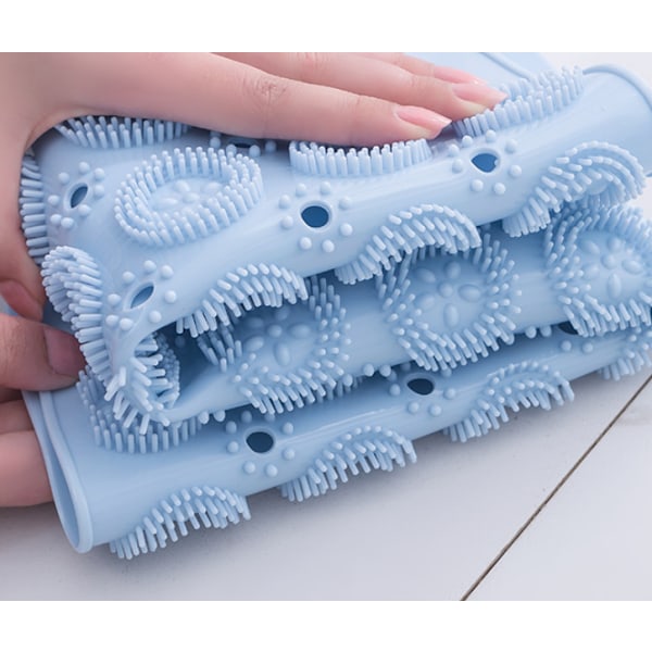 (Blå, 30 x 30 cm) PVC Rund Massage Badmatta Halksäker Duschmatta