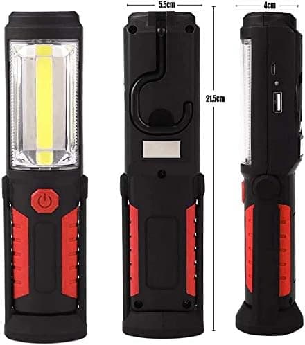 *Ladattava LED-taskulamppu, 2-in-1 COB LED-kädessä pidettävä taskulamppu auto*