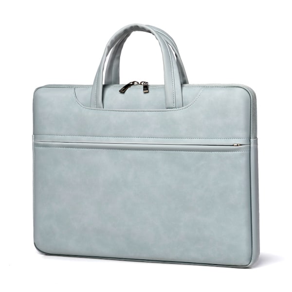 #Laptopväska 15,6 tum Läder Unisex Aktväska Vattentät Hållbar#