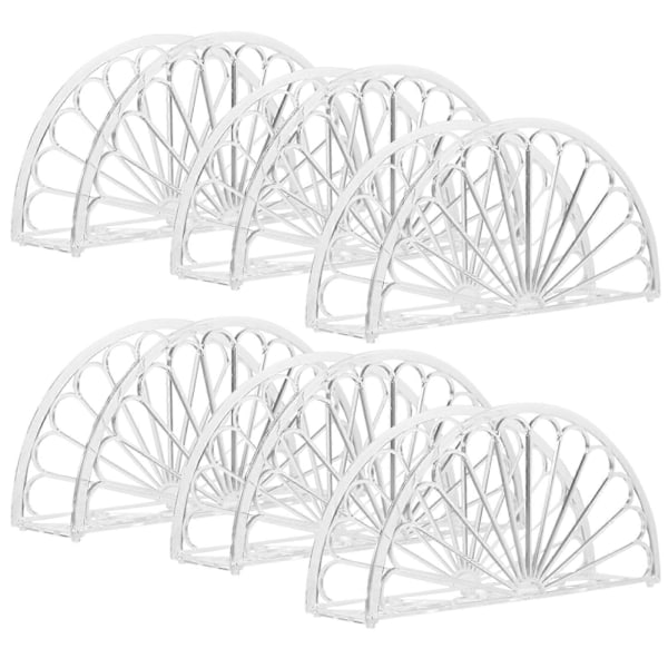 6 stk. Klar Servietholder Halvcirkel Servietholder Dekorativ Serviet Organizer Stand