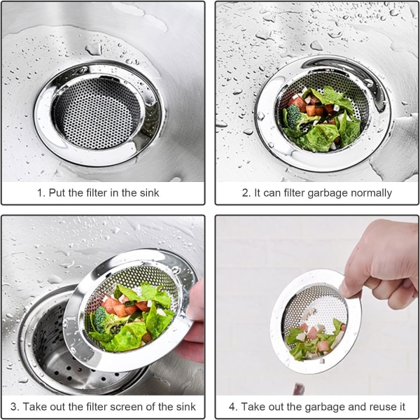 Köksho Strainer 4-pack Rostfritt Stål Avloppssilen