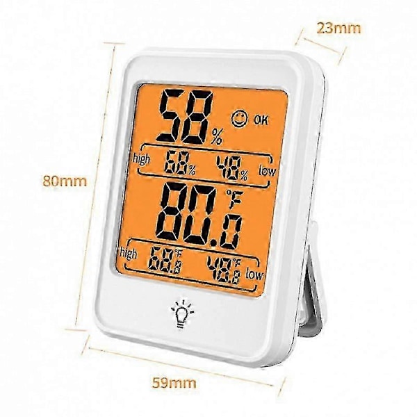 Digital rumstermometer inomhus hygrometertermometer, Max/min-registreringar