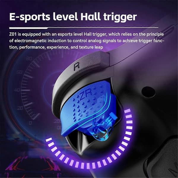 Trådløs spilcontroller Bluetooth 6-akset bevægelsessensor Turbo programmerbar joystick til Switch Steam PC Sort