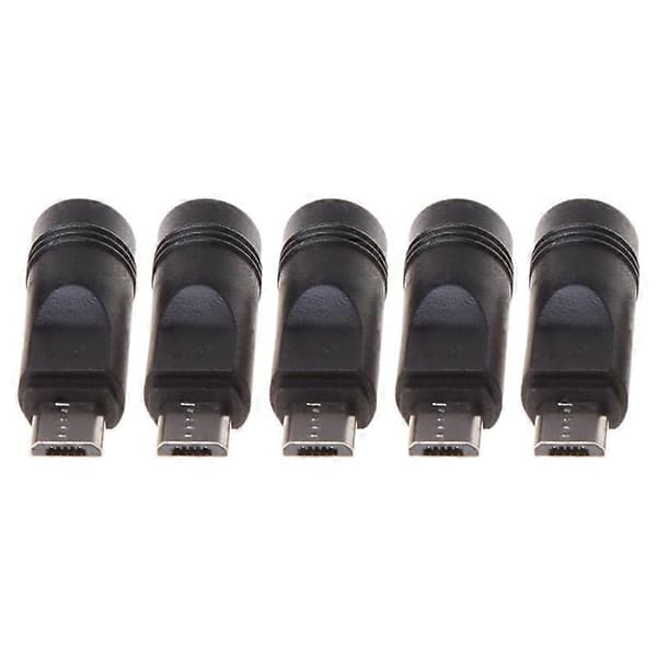 5 stk. 5,5x2,1 mm hunplugg til Micro USB hannplugg DC strømkontaktadapter