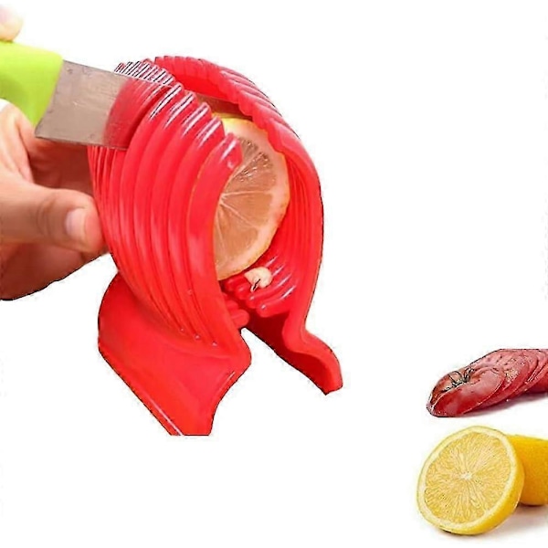 Tomatskærer Holdbar Grøntsagsskærer Multifunktionel Rund Frugttangholder til Kiwi, Løg, Citron