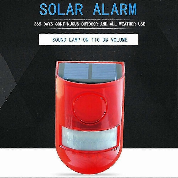 Udendørs Solar Alarm Advarsels LED Lys Ip65 Bevægelsessensor Have Sikkerhedslampe hy