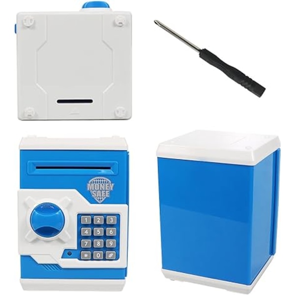 /#/Elektronisk sparegris (blå) med automatisk pengespole, ATM Mini/#/