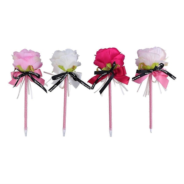 4 st Rosett Penna Blomma Dekor Kulspetspenna Kontor Skola Skrivmaterial (Stil 1, Stil 2, Stil 3, Stil 4)