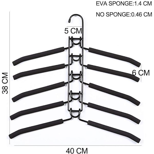 *Tøjstativ - 5 i 1 Multi-Layer Metalbøjle med Skridsikre Sp*