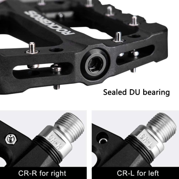 Par Nylonplattformspedaler 12*10.5cm Landsvägscykel 3 Lager Anti-S