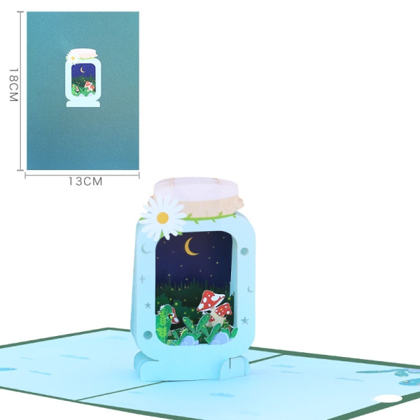 1 stk 3D tredimensjonalt gratulasjonskort fargeutskrift i en