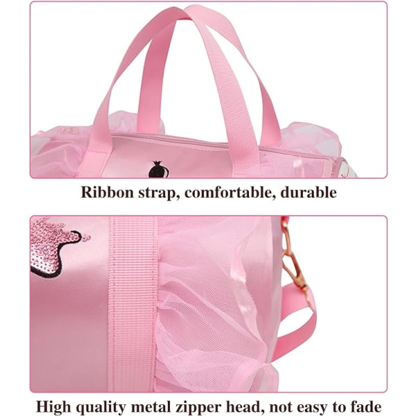 Jente Ballerina Bag Rosa (Lang Gaze), Skulderbag Messenger Sp