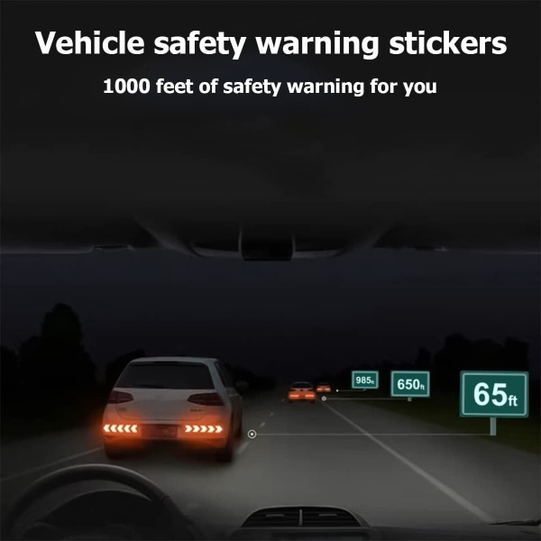 /#/2Pcs Car Reflective Warning Arrow Sticker (Fluorescent Green), Hi/#/