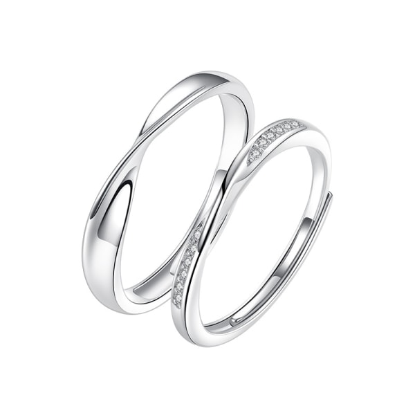 Parring 925 Sterling Silver Justerbar Flickvän Pojkvän