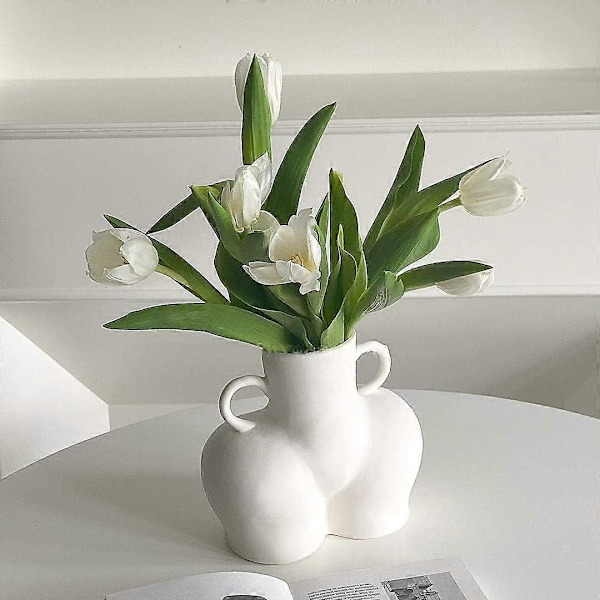 Kvinnlig Kroppsform Konst Vas, Butt Blomma Keramisk Vas för Hemmakontor